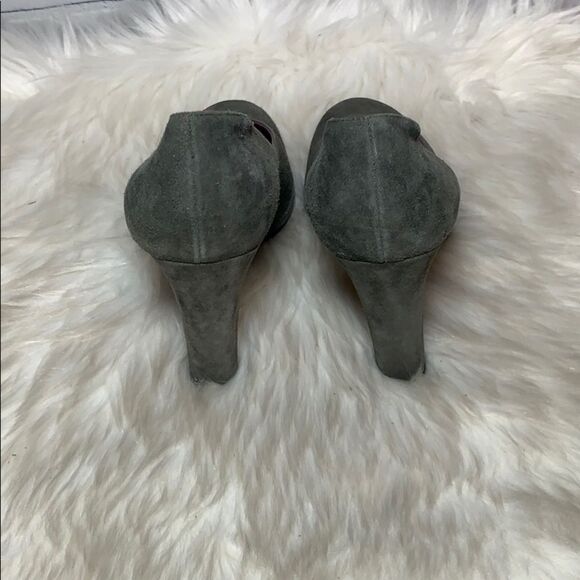 Sandro Vicari Gray Suede Platform Heels Sz 37.5/7 - Picture 3 of 6